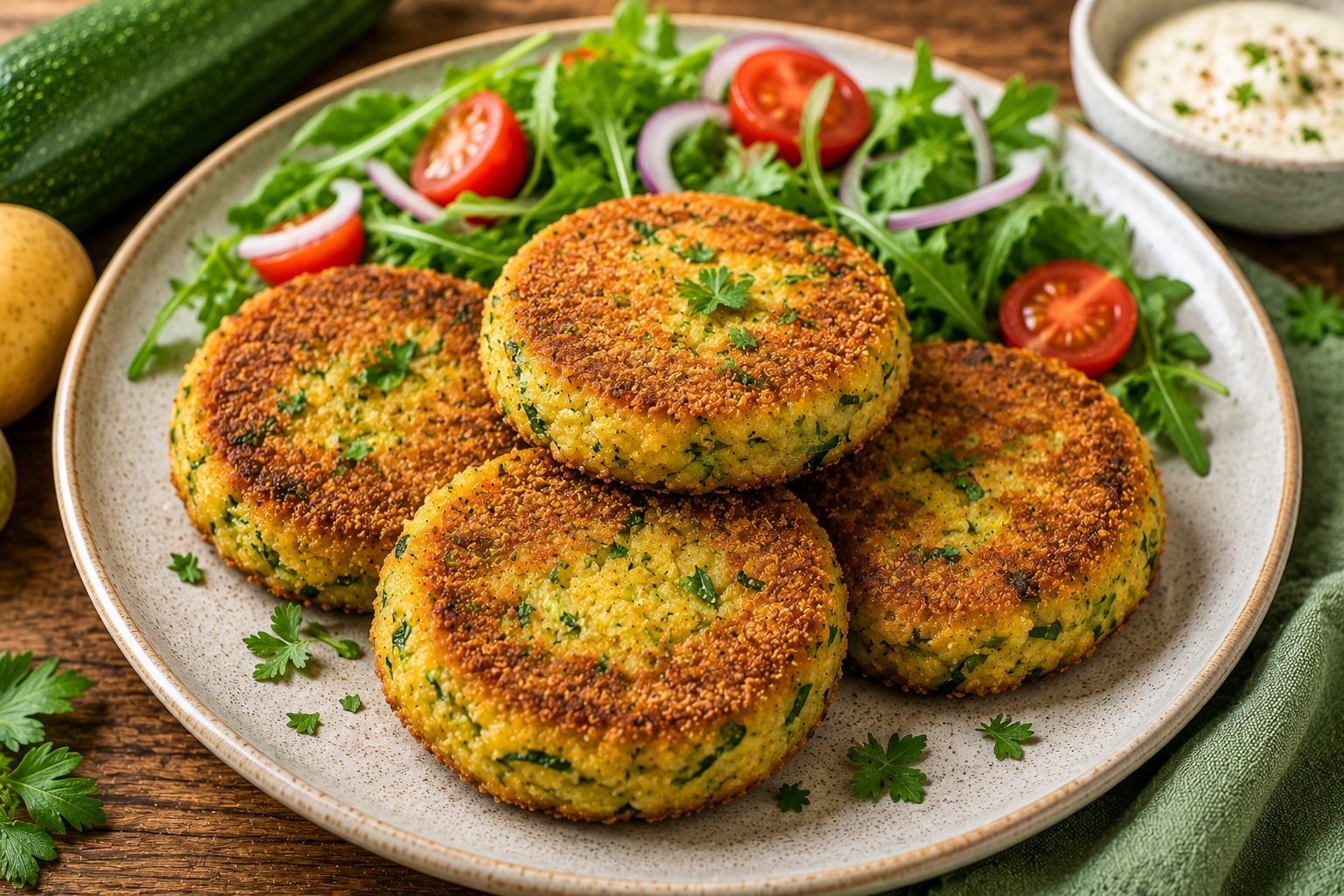 Burger vegano di patate e zucchine