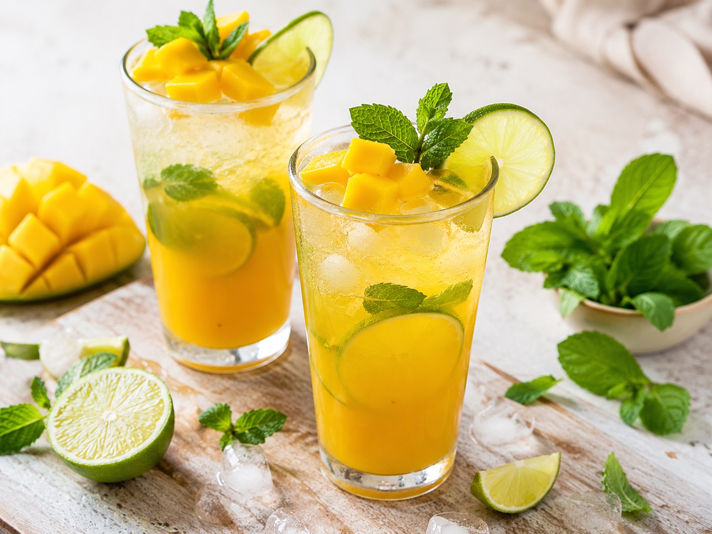 Mocktail vegano mango e menta