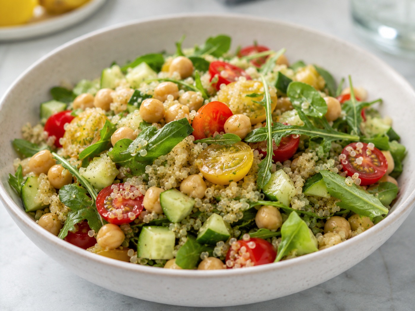 Insalata veloce di quinoa e ceci