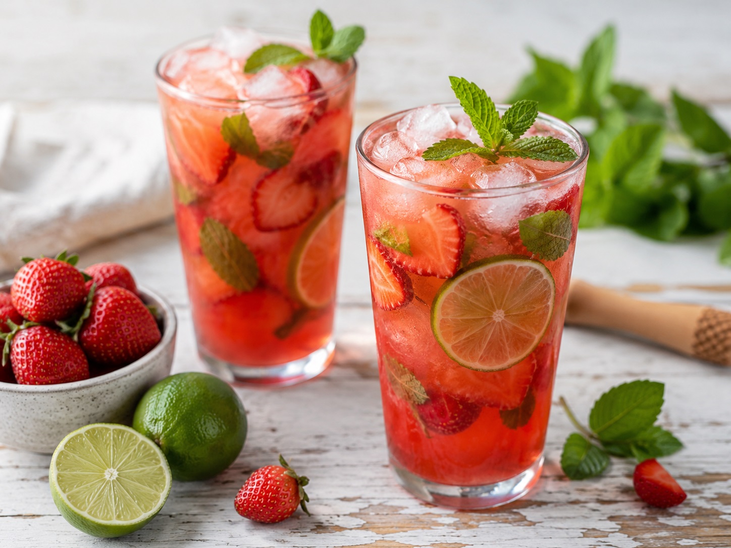 Mocktail vegano fragola e lime