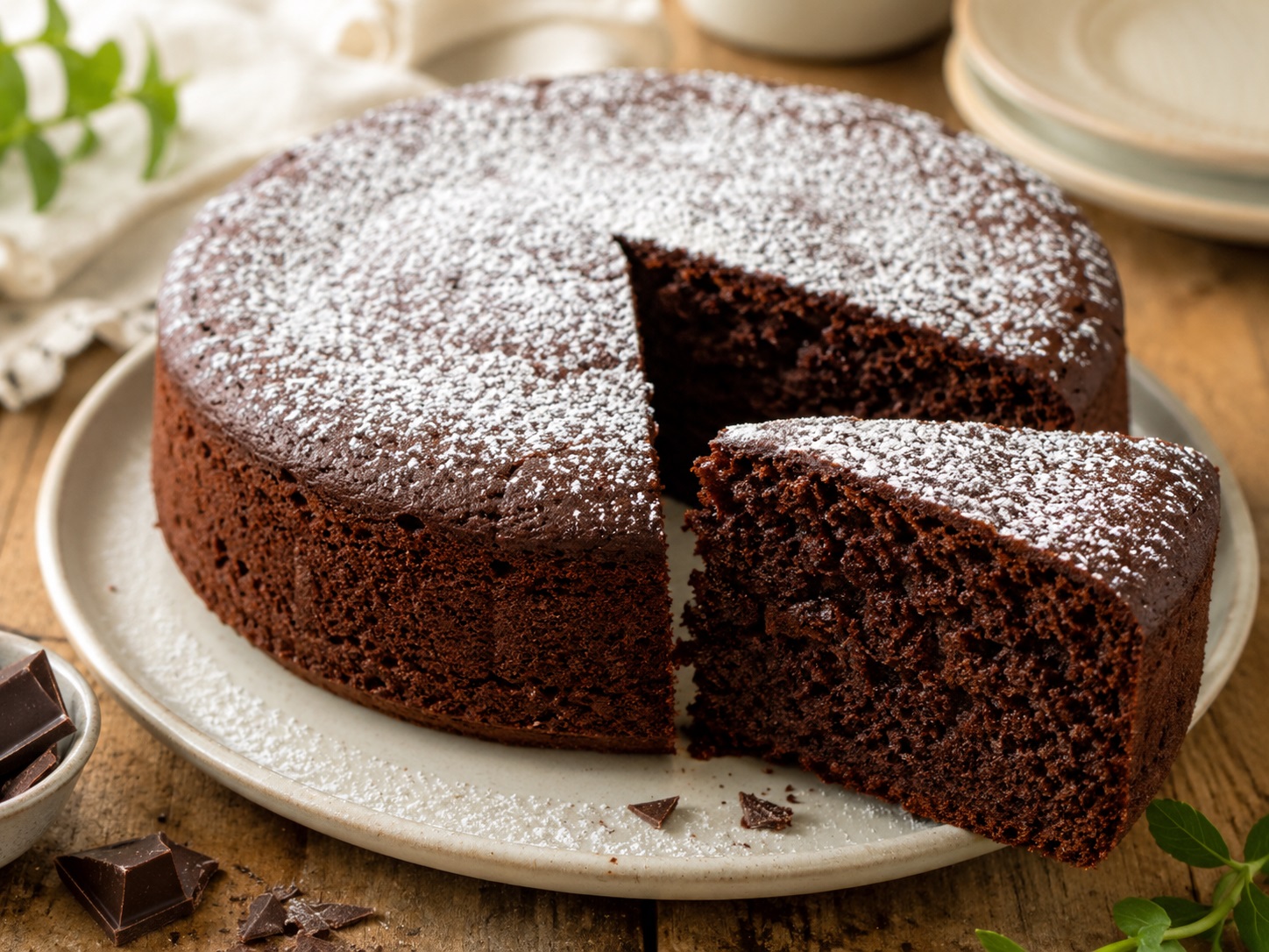 Torta vegana al cioccolato senza uova e senza burro
