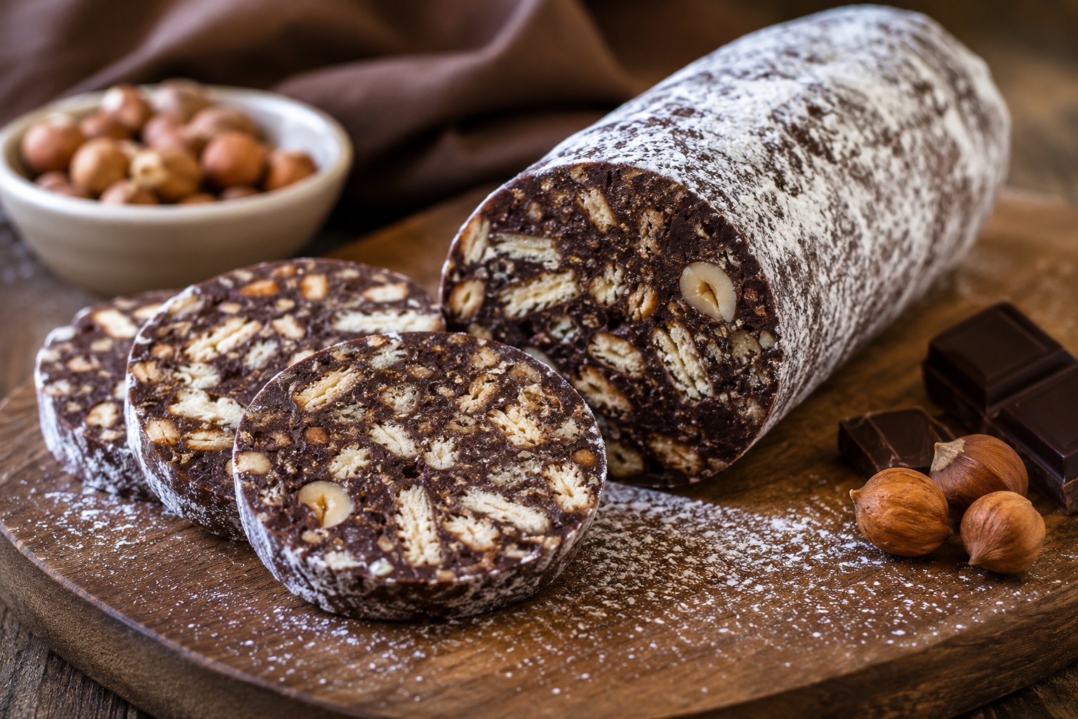 Salame di cioccolato vegano senza burro