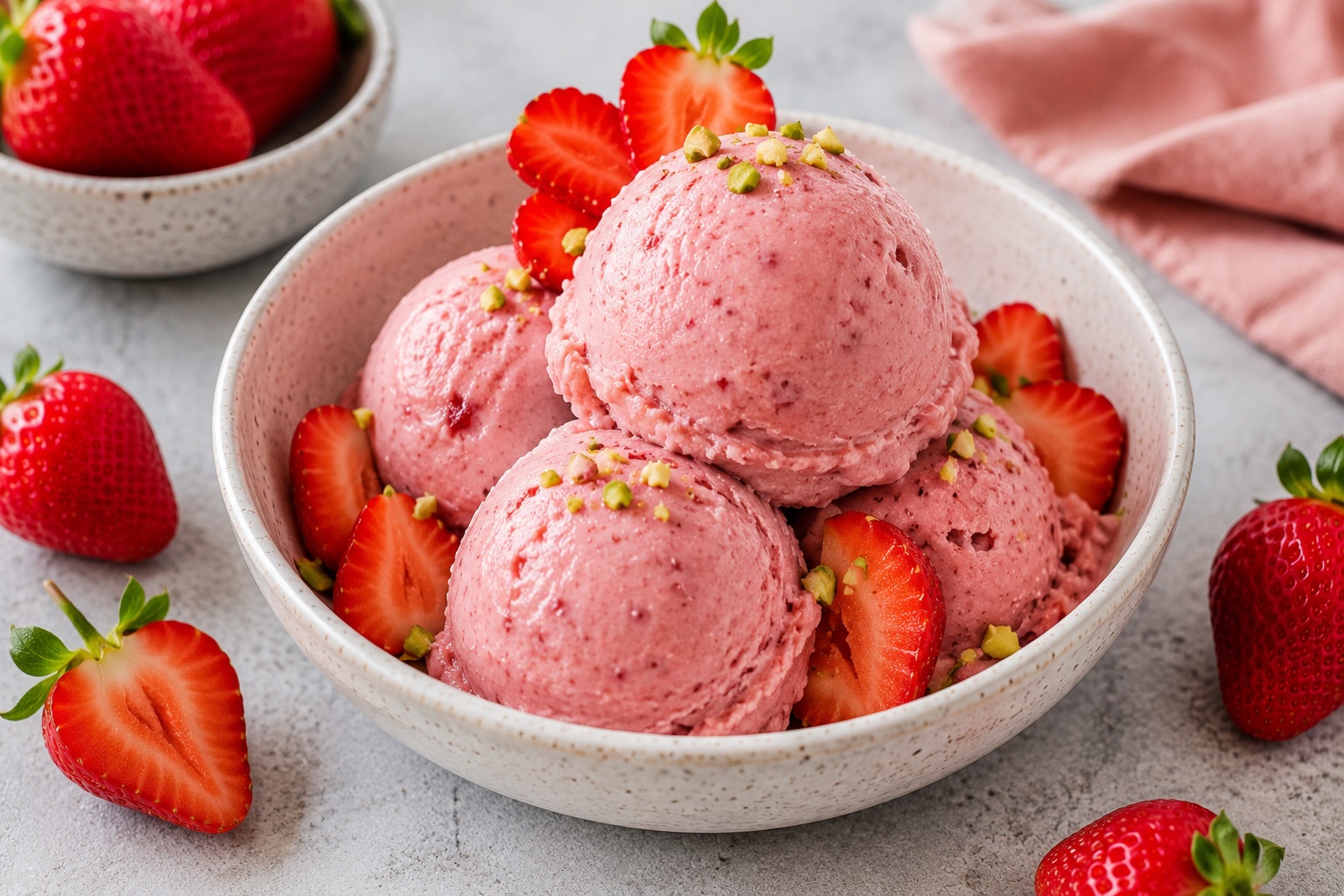Gelato vegano alla fragola senza gelatiera