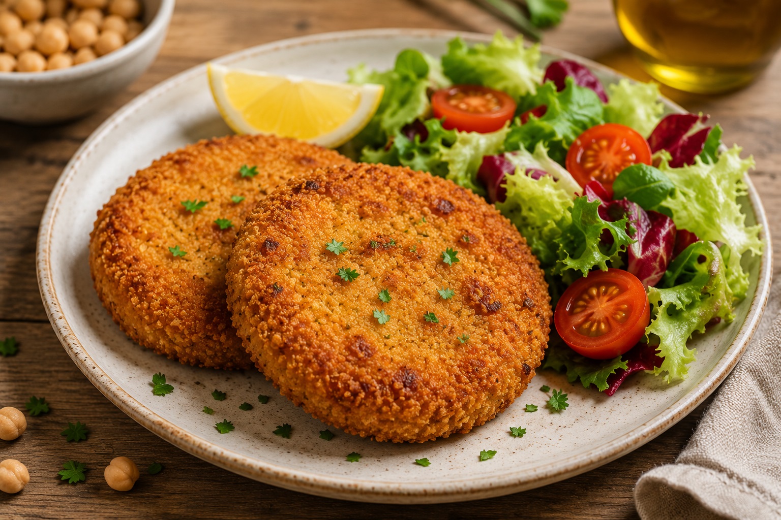 Cotolette vegane di ceci croccanti