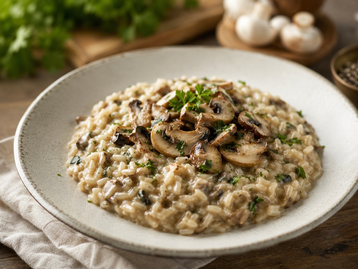 Risotto vegano ai funghi